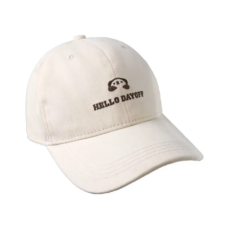 Women Korean Embroidered Cap Beige 2025 - Image 7