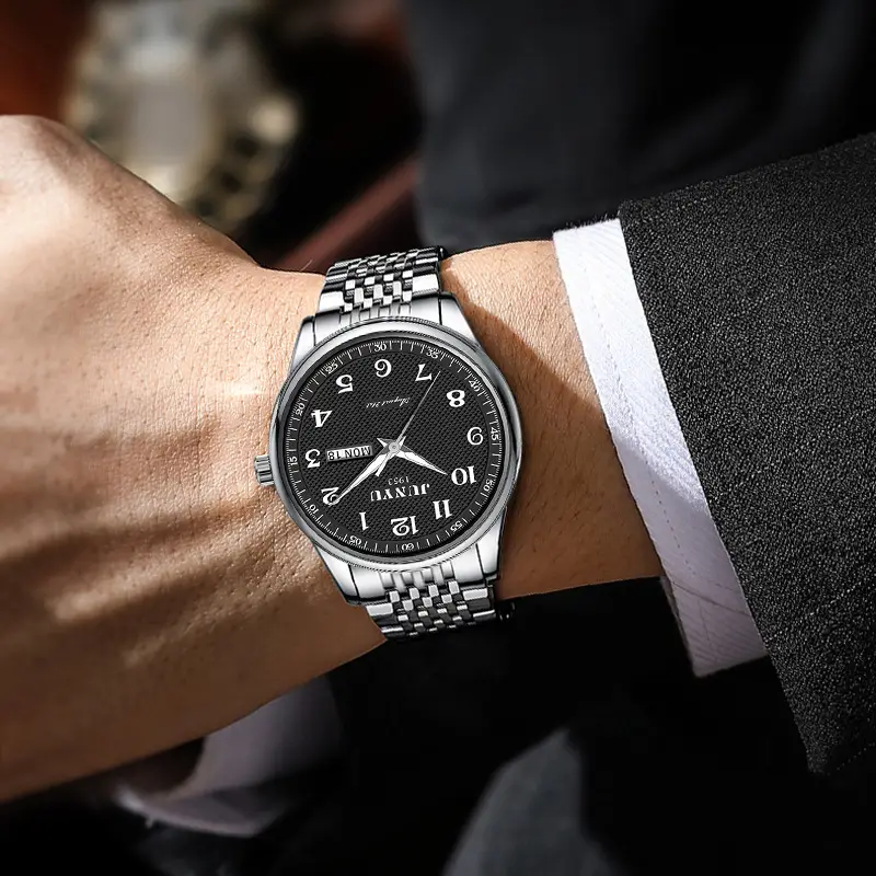 Men's Steel Band Automatic Watch with Double Calendar - Image 5