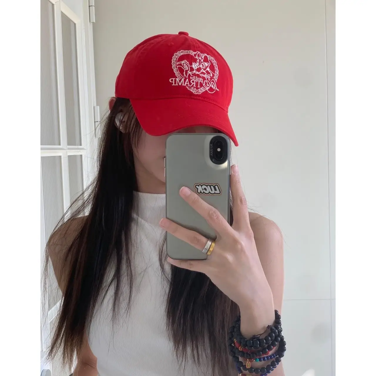 Embroidered Korean Style Baseball Cap with Puppy Design - Image 7