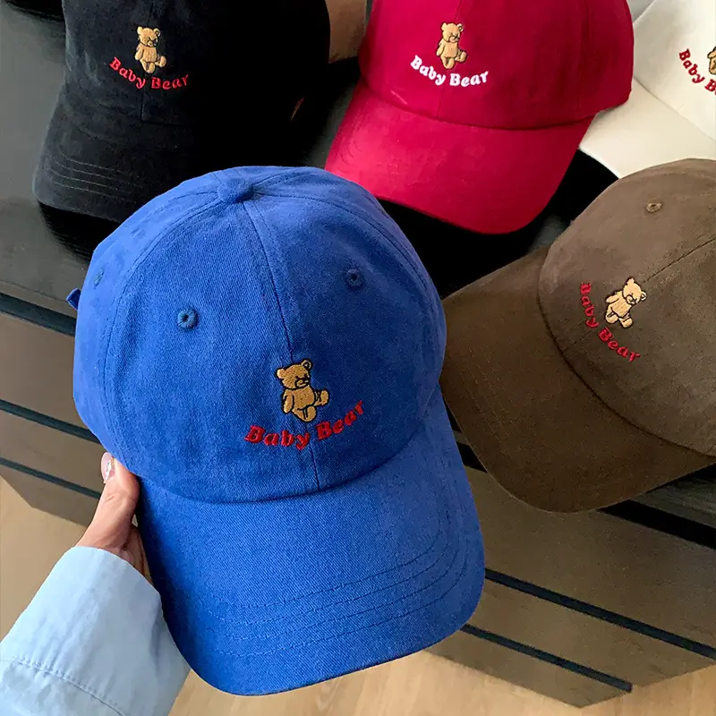 Women Blue Bear Embroidered Baseball Cap - Image 11