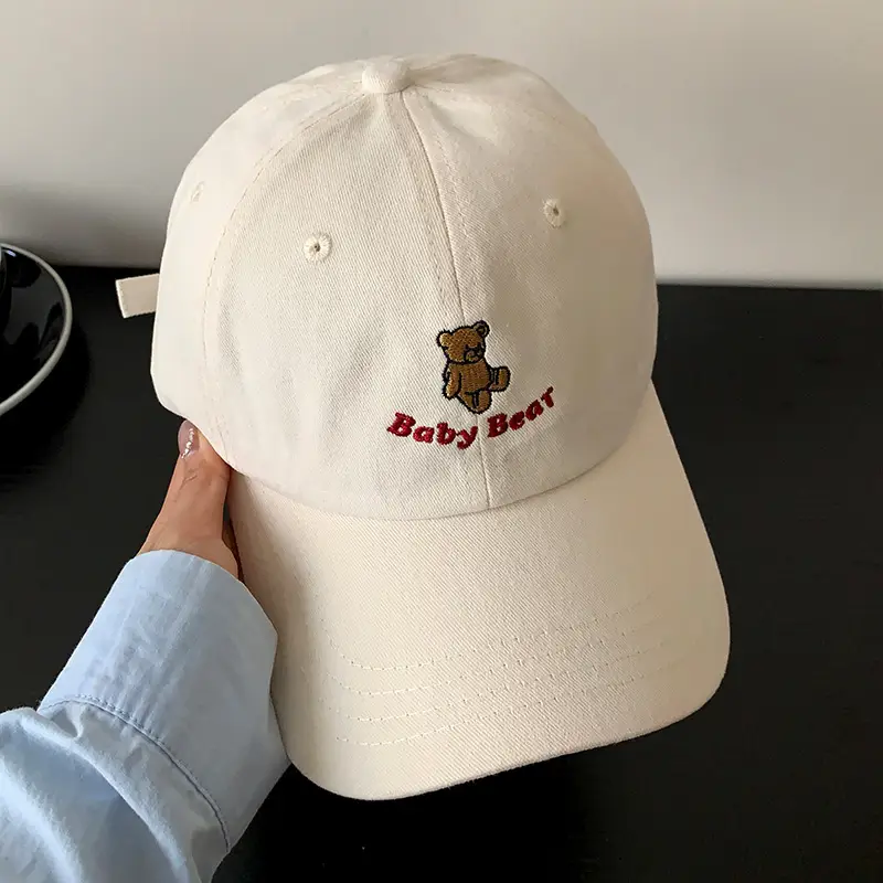 Women Blue Bear Embroidered Baseball Cap - Image 2