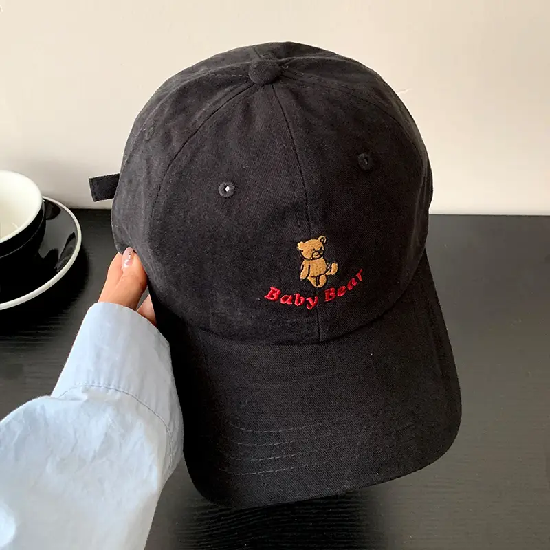 Women Blue Bear Embroidered Baseball Cap - Image 3