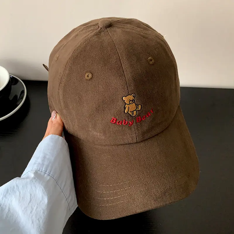 Women Blue Bear Embroidered Baseball Cap - Image 5