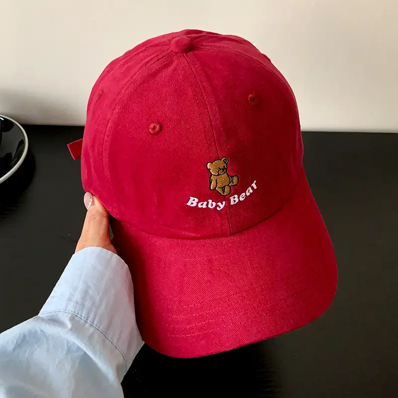 Women Blue Bear Embroidered Baseball Cap - Image 6