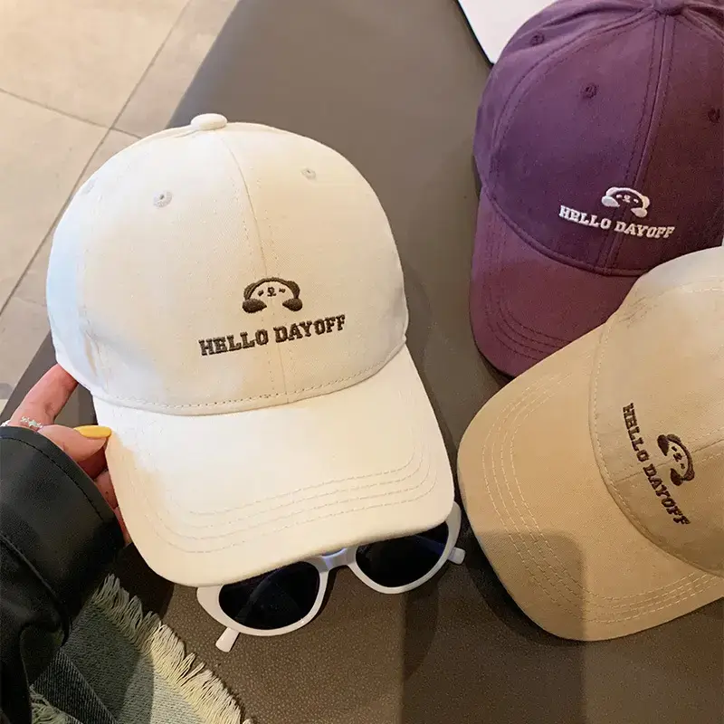 Purple Embroidered Women's Baseball Cap with Wide Brim - Image 11