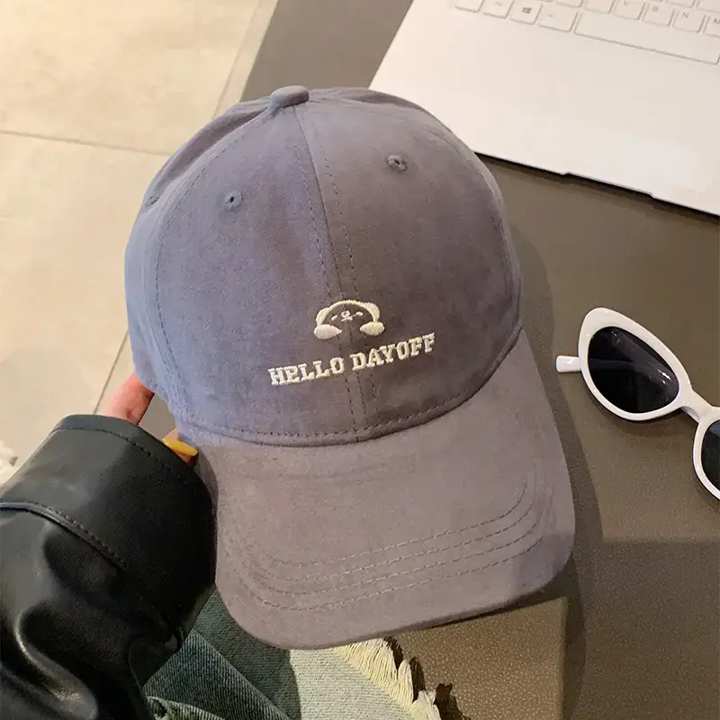 Purple Embroidered Women's Baseball Cap with Wide Brim - Image 4