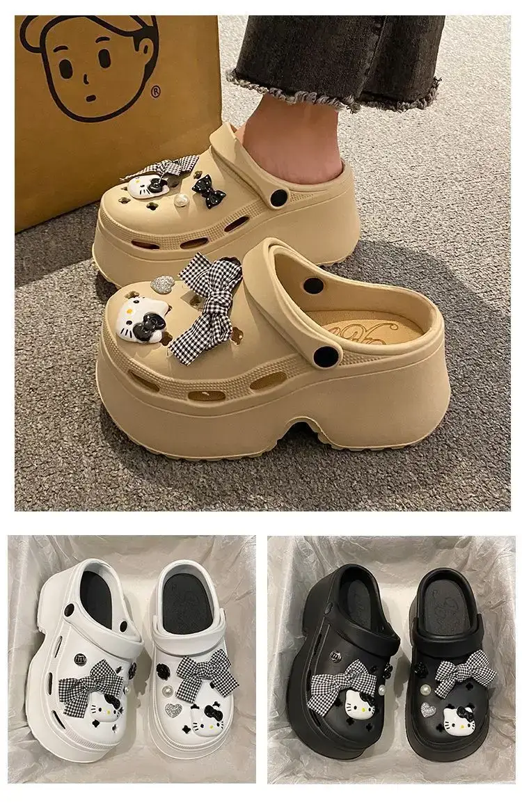 Hello Kitty EVA Beach Sandals Women Black Platform — feature 13