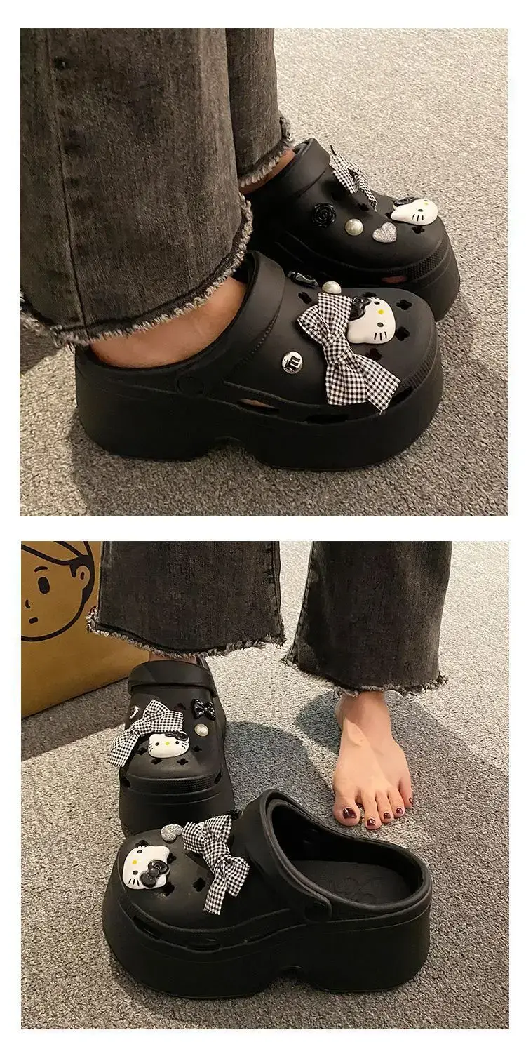 Hello Kitty EVA Beach Sandals Women Black Platform — feature 15