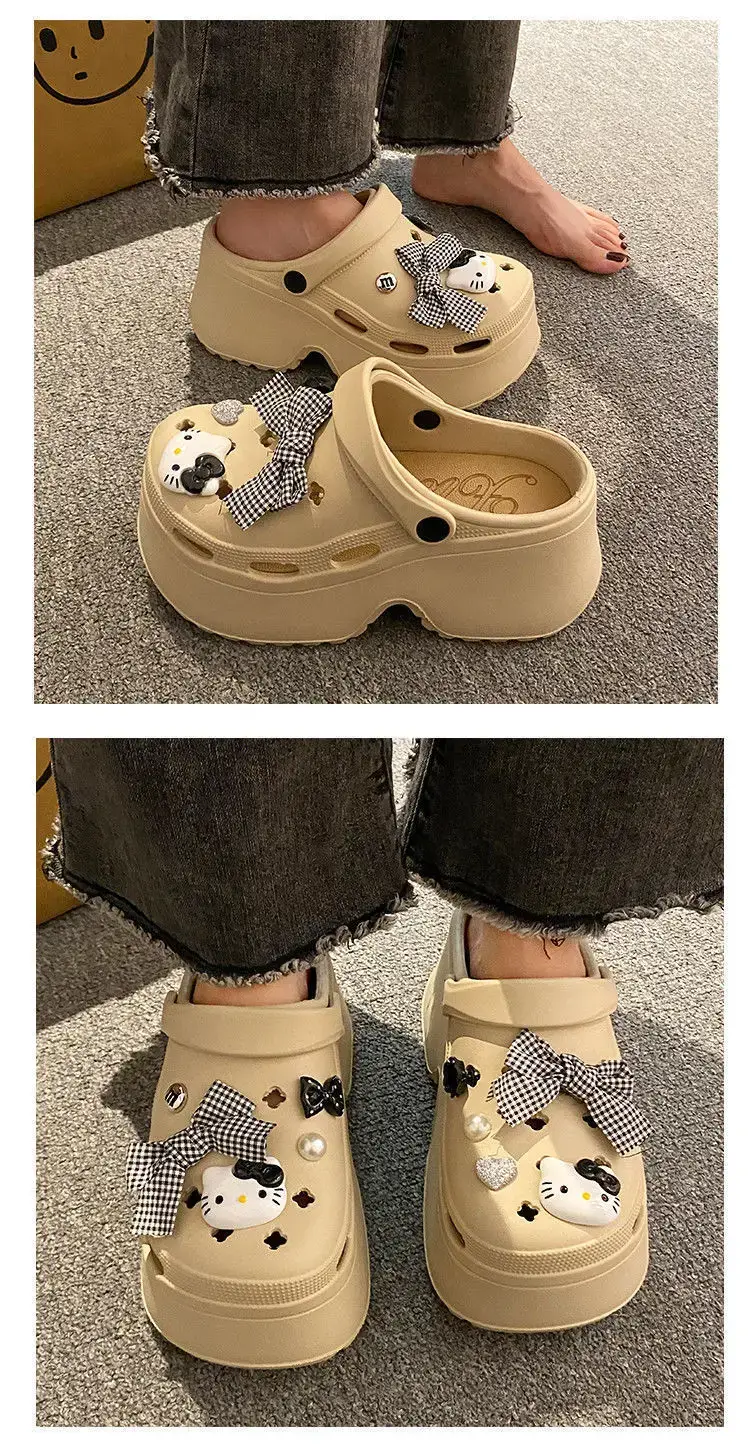Hello Kitty EVA Beach Sandals Women Black Platform — feature 16