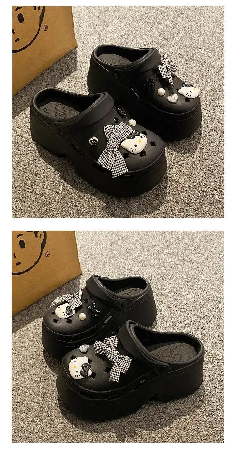 Hello Kitty EVA Beach Sandals Women Black Platform — feature 22