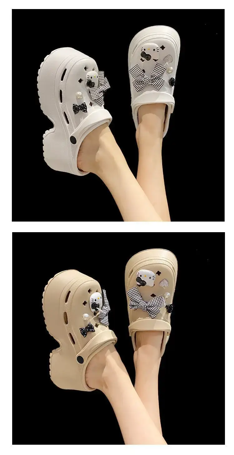 Hello Kitty EVA Beach Sandals Women Black Platform — feature 23