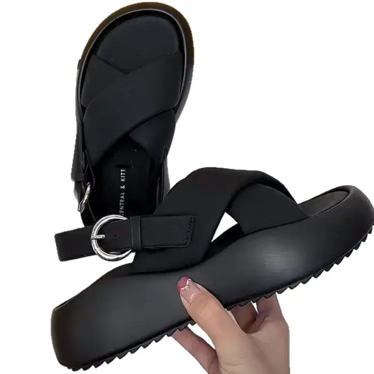 Internet Celebrity Sandals Fairy Style 2025 Summer New Student All-match Thick Bottom Platform Roman Beach Shoes Ins Trendy - Image 6
