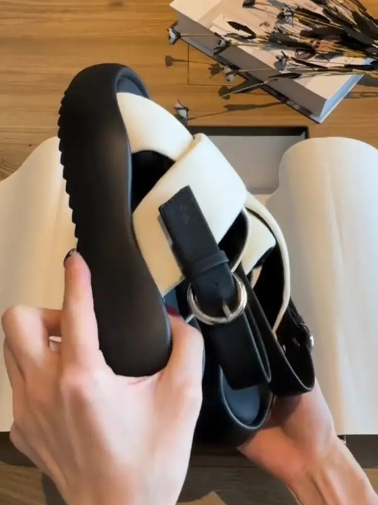 Internet Celebrity Sandals Fairy Style 2025 Summer New Student All-match Thick Bottom Platform Roman Beach Shoes Ins Trendy — feature 11