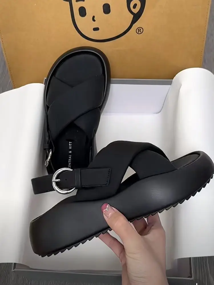 Internet Celebrity Sandals Fairy Style 2025 Summer New Student All-match Thick Bottom Platform Roman Beach Shoes Ins Trendy — feature 13