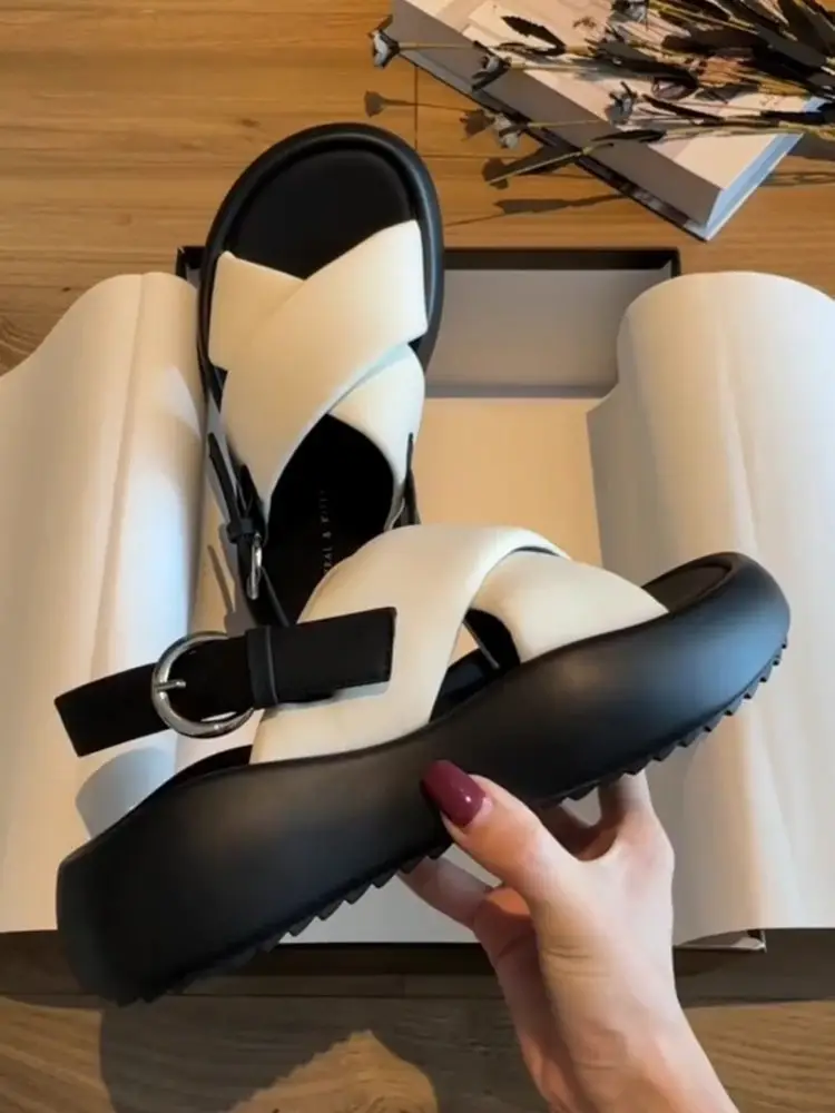 Internet Celebrity Sandals Fairy Style 2025 Summer New Student All-match Thick Bottom Platform Roman Beach Shoes Ins Trendy — feature 6