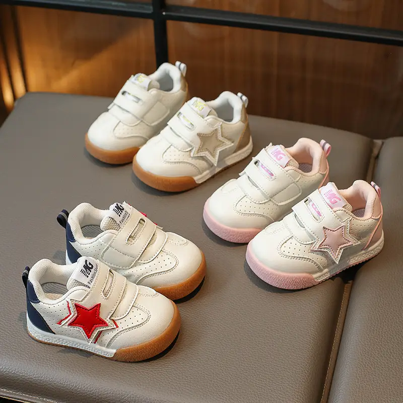 Baby Sneakers White Blue Star Toddler Shoes - Image 4