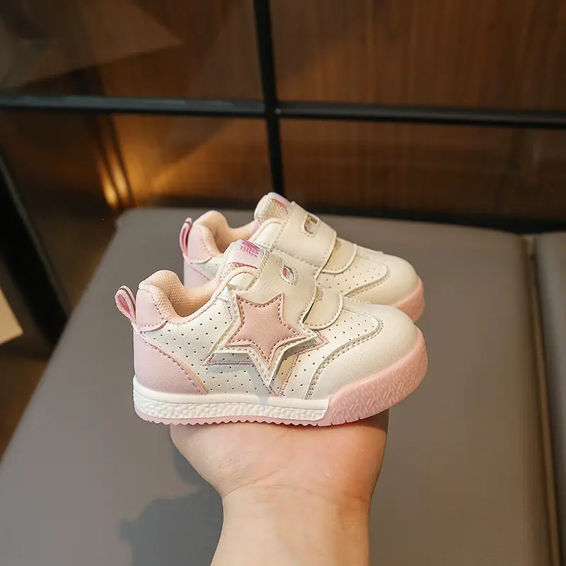 Baby Sneakers White Blue Star Toddler Shoes - Image 5