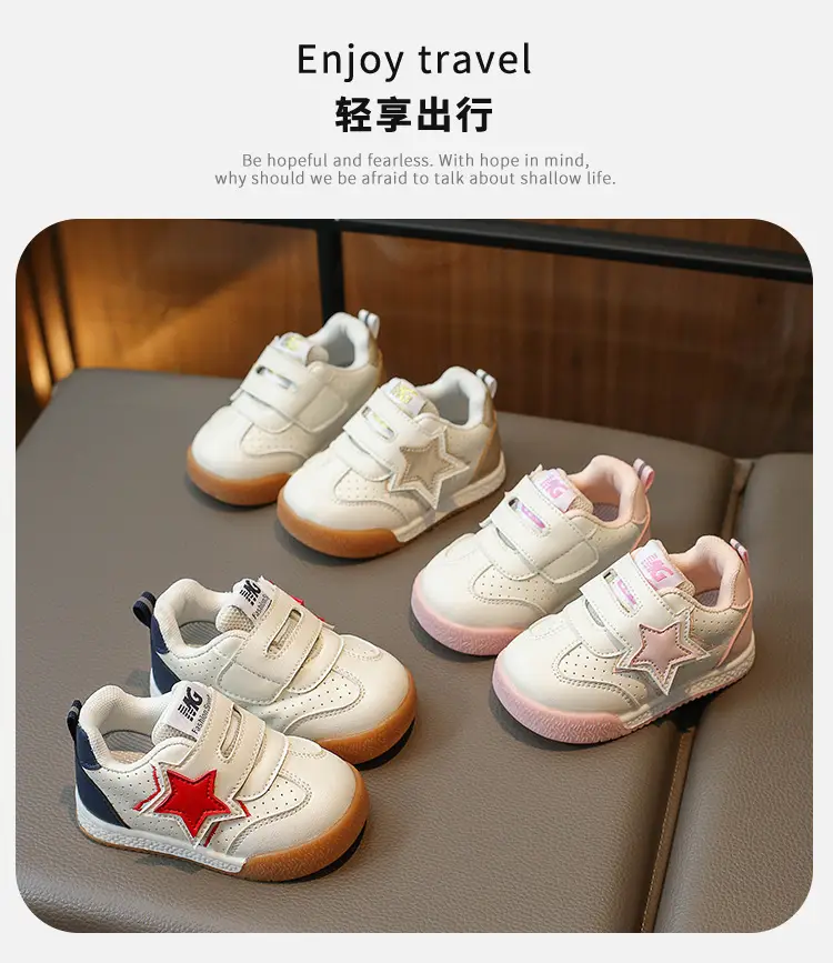 Baby Sneakers White Blue Star Toddler Shoes — feature 1