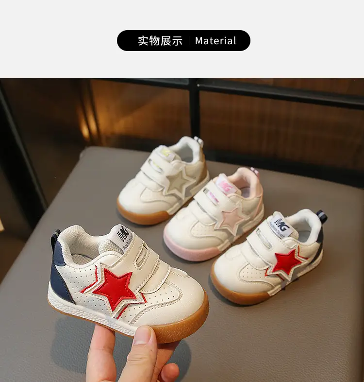 Baby Sneakers White Blue Star Toddler Shoes — feature 5
