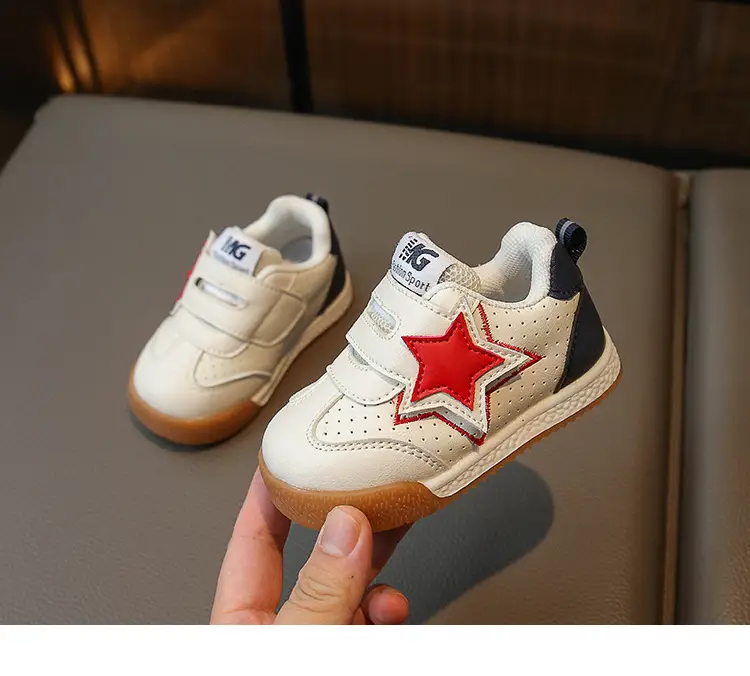 Baby Sneakers White Blue Star Toddler Shoes — feature 7