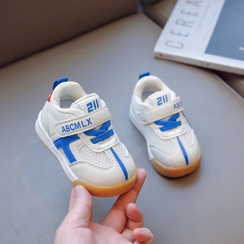 Toddler Shoes White Blue Double Mesh Breathable