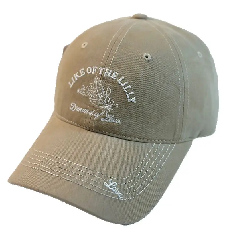 Unisex Retro Embroidered Baseball Cap Deep Red Mountaineering Sunshade - Image 12