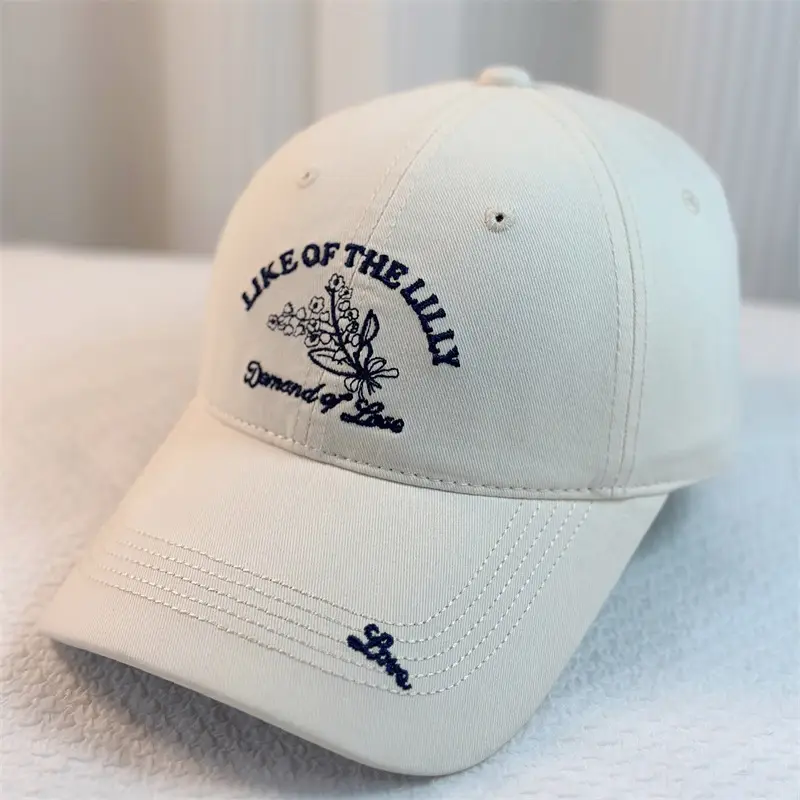 Unisex Retro Embroidered Baseball Cap Deep Red Mountaineering Sunshade - Image 2