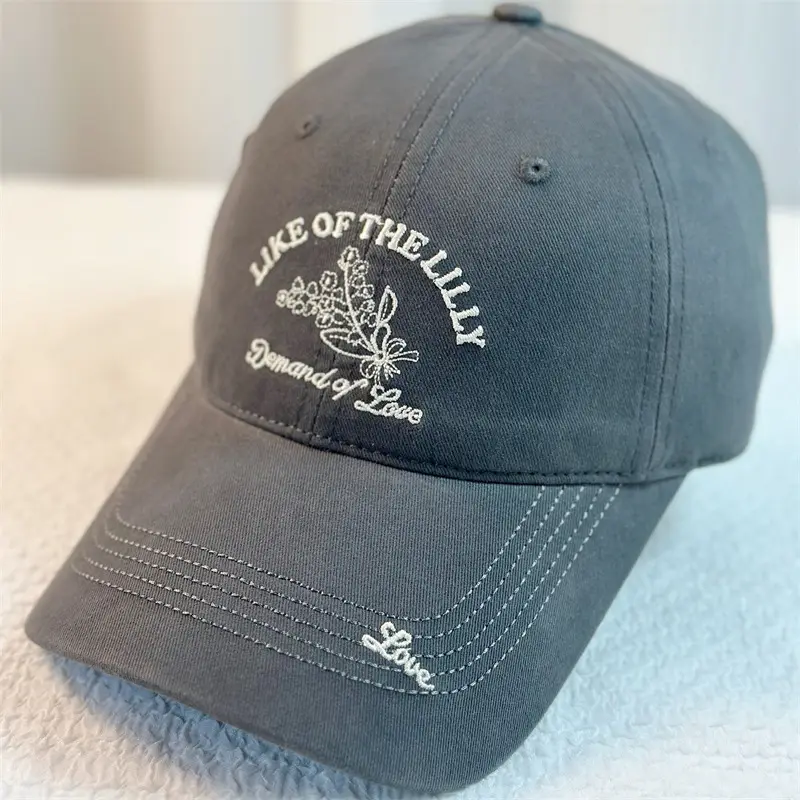 Unisex Retro Embroidered Baseball Cap Deep Red Mountaineering Sunshade - Image 6