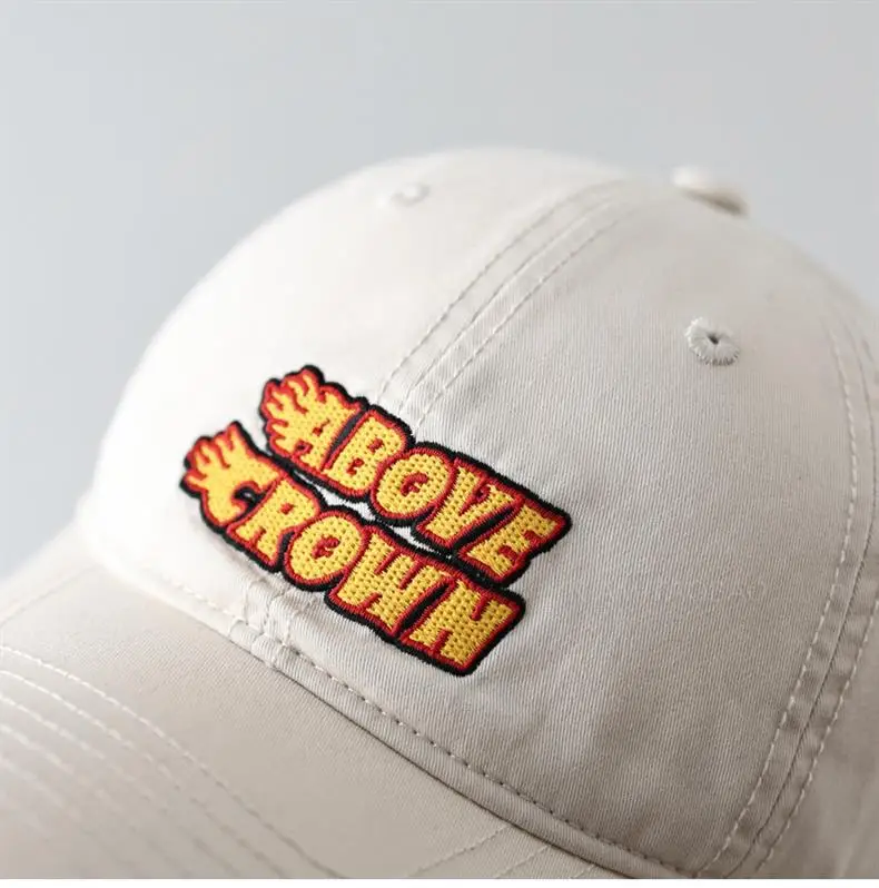Brown "Above Crown" Embroidered Cap for Men Women — feature 14