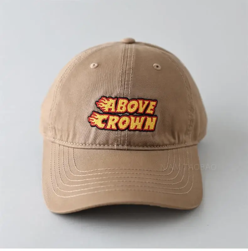 Brown "Above Crown" Embroidered Cap for Men Women — feature 16