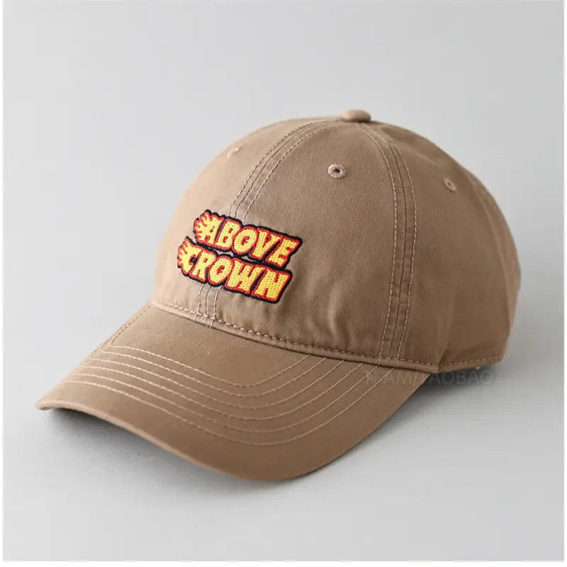 Brown "Above Crown" Embroidered Cap for Men Women