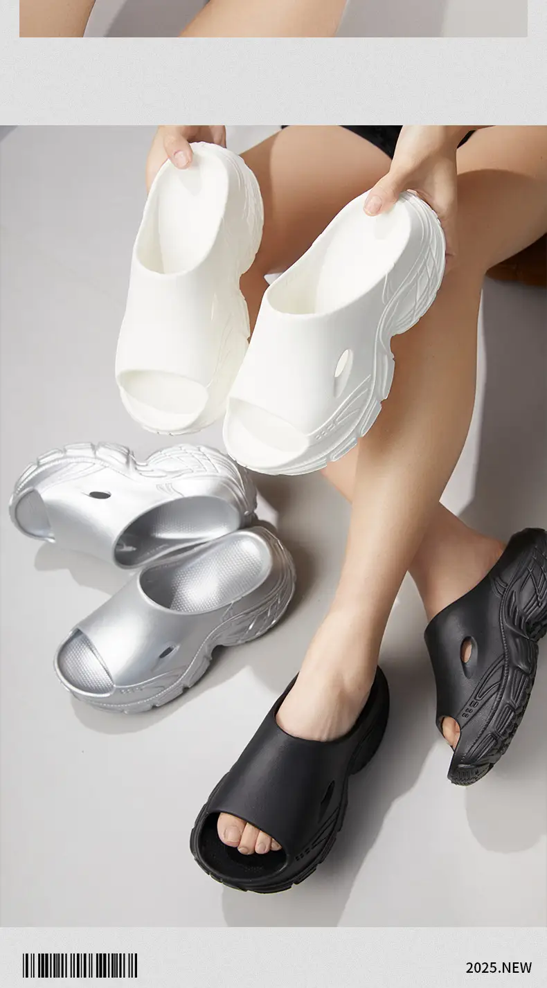 Women's Silver Foam Sandals Summer All-Match — feature 10