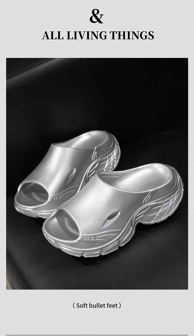 Women's Silver Foam Sandals Summer All-Match — feature 4
