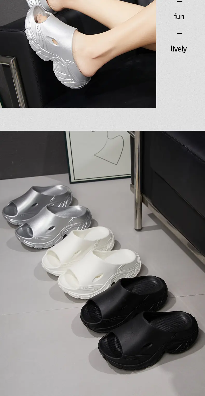 Women's Silver Foam Sandals Summer All-Match — feature 7