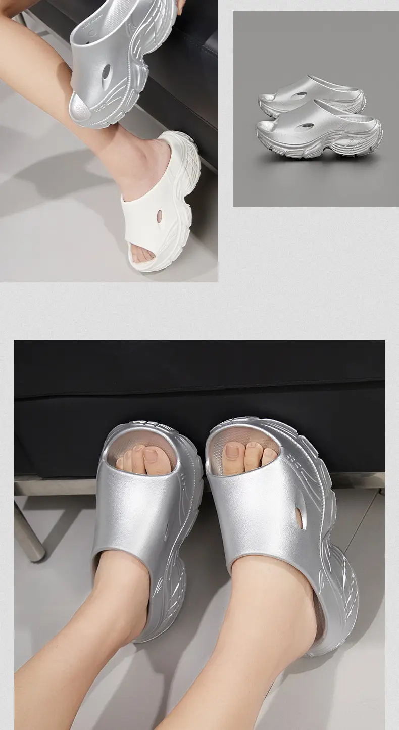 Women's Silver Foam Sandals Summer All-Match — feature 9