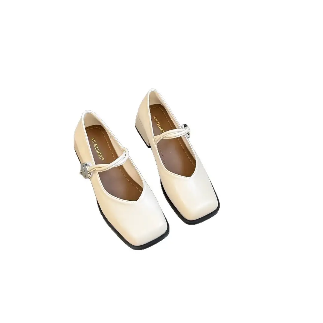2025 Spring New Retro Square Toe Thick Heeled Mary Jane Shoes Women's Shoes Fairy Style Gentle Slip-on Shoes - Image 8
