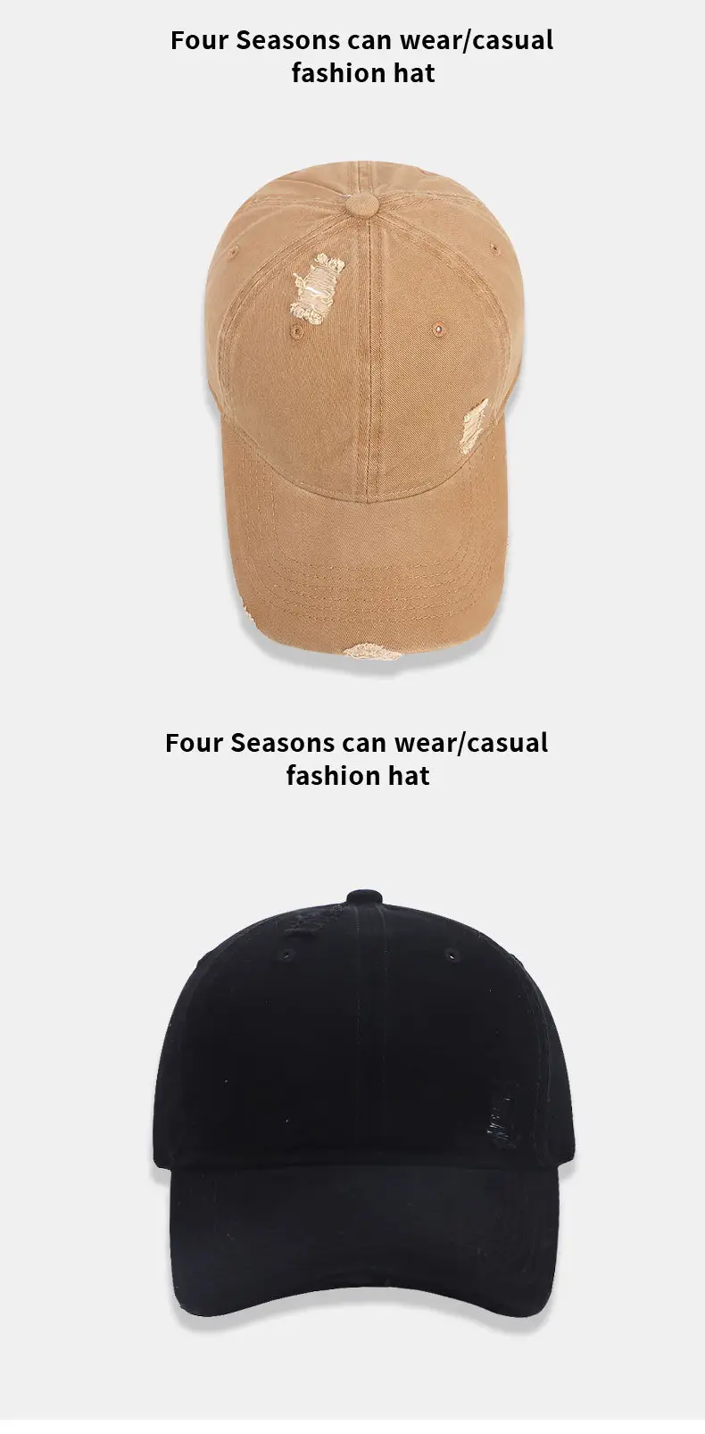 Pure Cotton Baseball Cap Women Men Solid Color Washable — feature 11