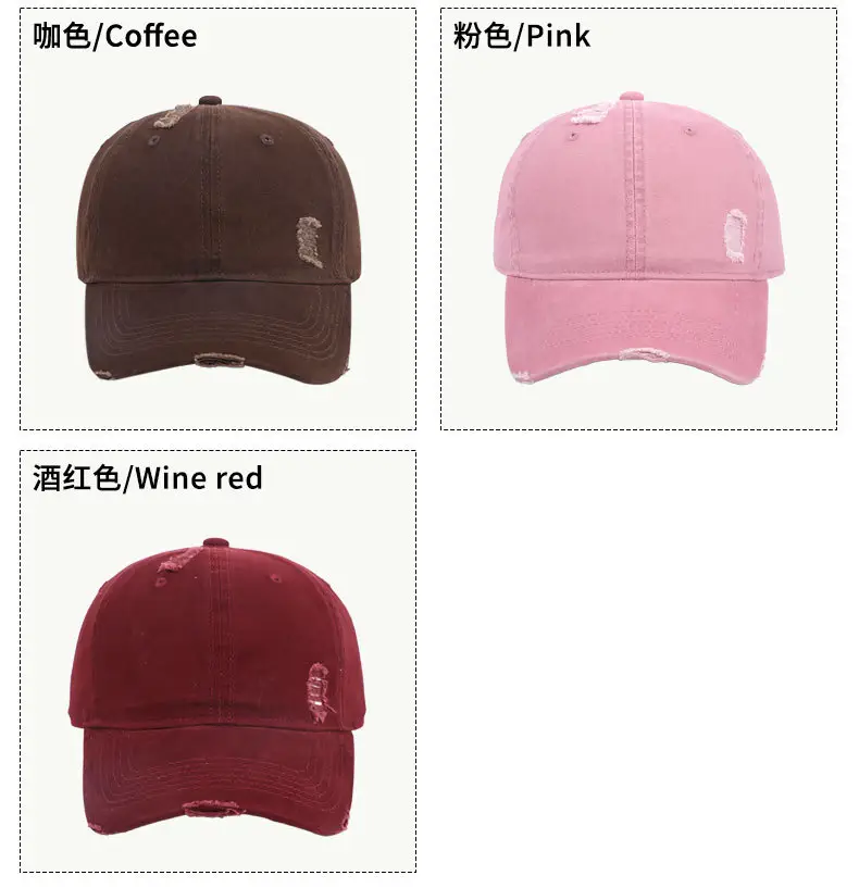 Pure Cotton Baseball Cap Women Men Solid Color Washable — feature 9