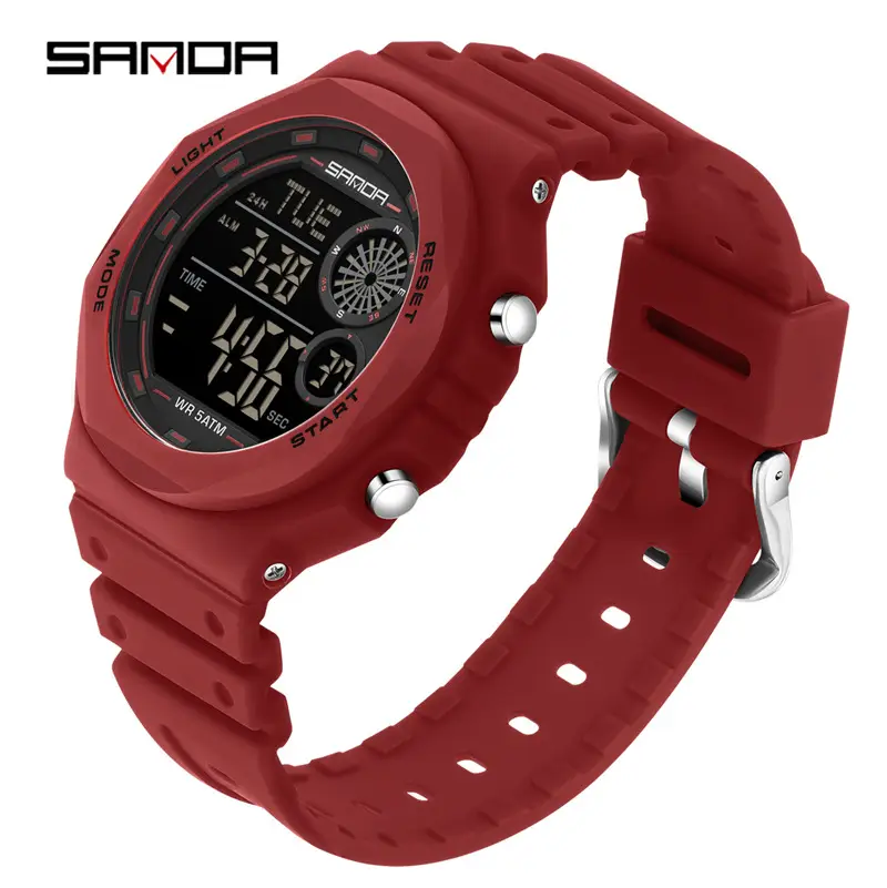Red Digital Multifunctional Teen Watch - Image 4