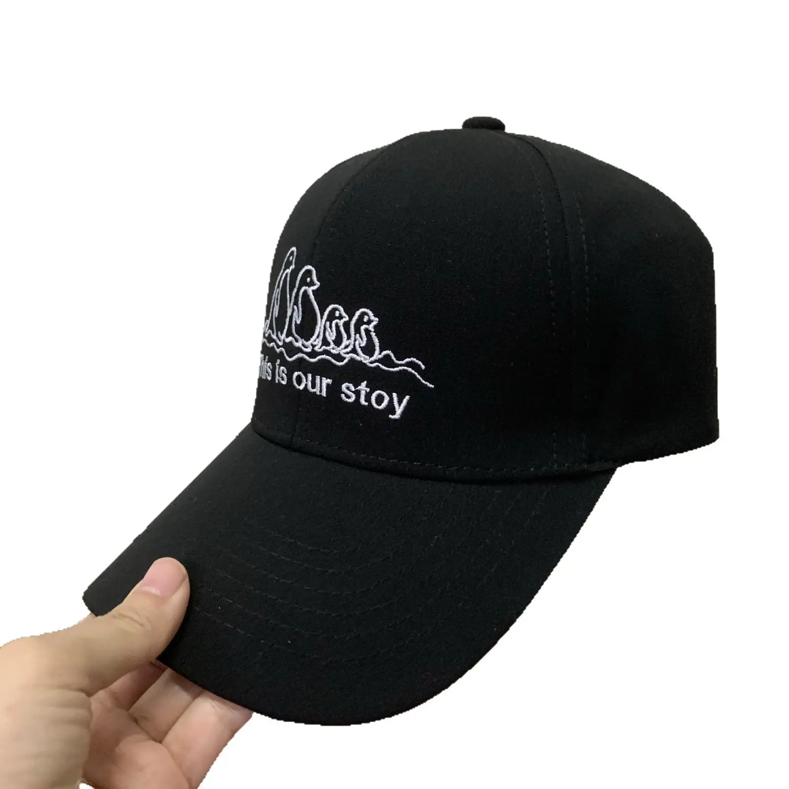 Women Black Embroidered Baseball Cap 2025