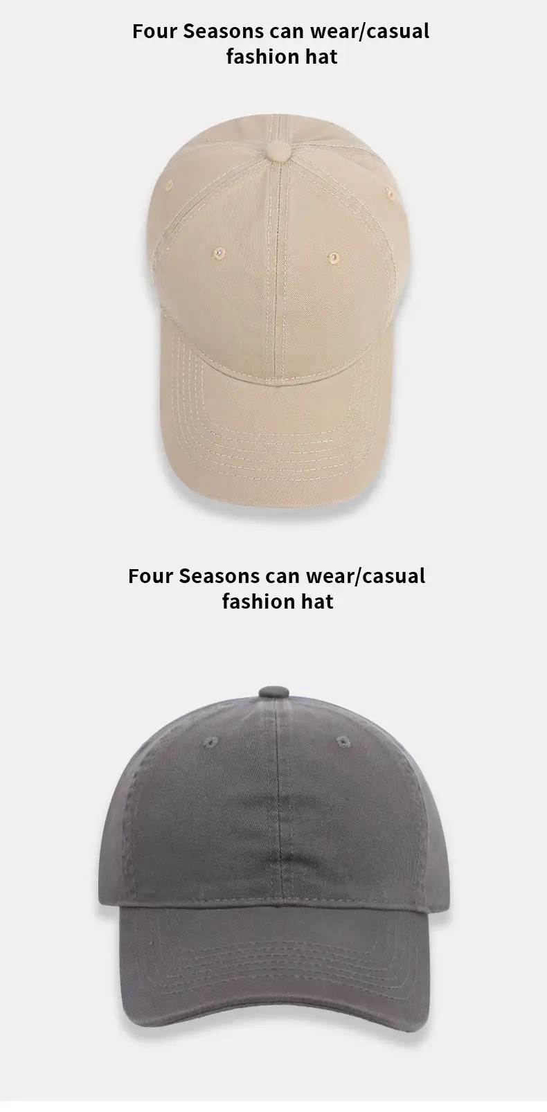 Women Men Baseball Cap Beige 6 Colors — feature 12