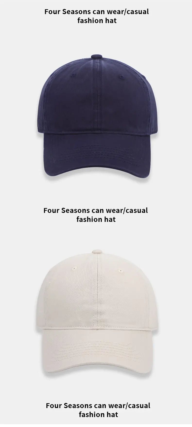 Women Men Baseball Cap Beige 6 Colors — feature 14