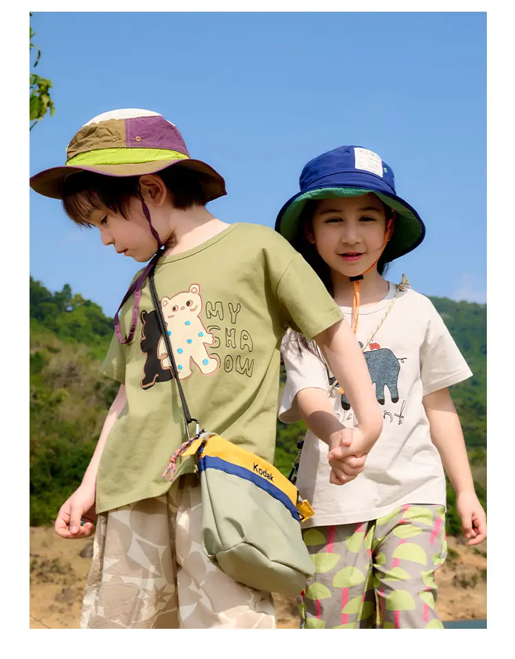 Cotton Kids T-Shirt White Short Sleeve Cartoon Print — feature 15
