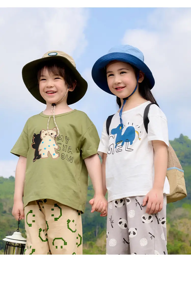 Cotton Kids T-Shirt White Short Sleeve Cartoon Print — feature 25