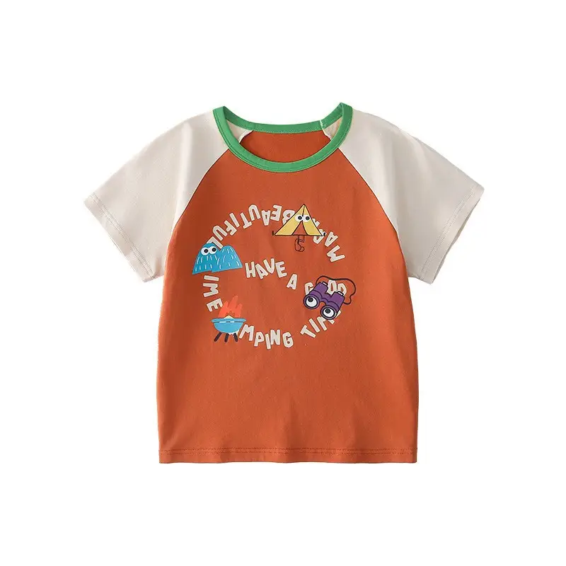Cotton Kids T-Shirt White Short Sleeve Cartoon Print