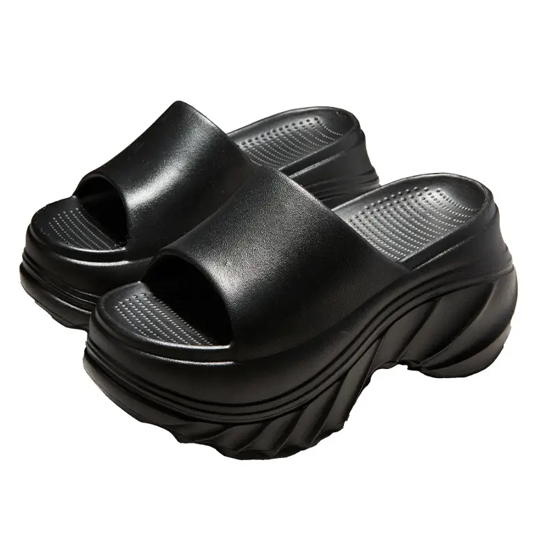 Thick-bottom Slip-on Slippers Women's Summer Height-increasing Indoor Home All-match Exterior Wear Non-slip Slippers Women's Slip-on Slippers - Image 11