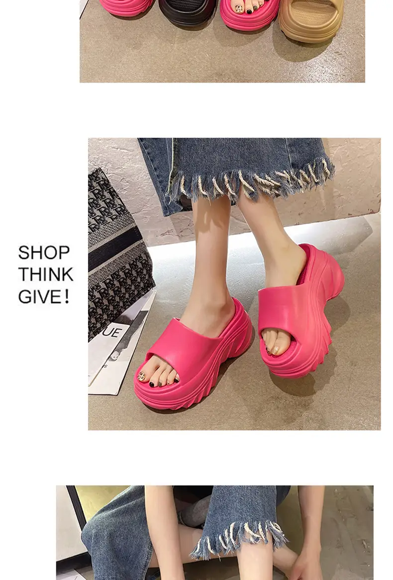 Thick-bottom Slip-on Slippers Women's Summer Height-increasing Indoor Home All-match Exterior Wear Non-slip Slippers Women's Slip-on Slippers — feature 6