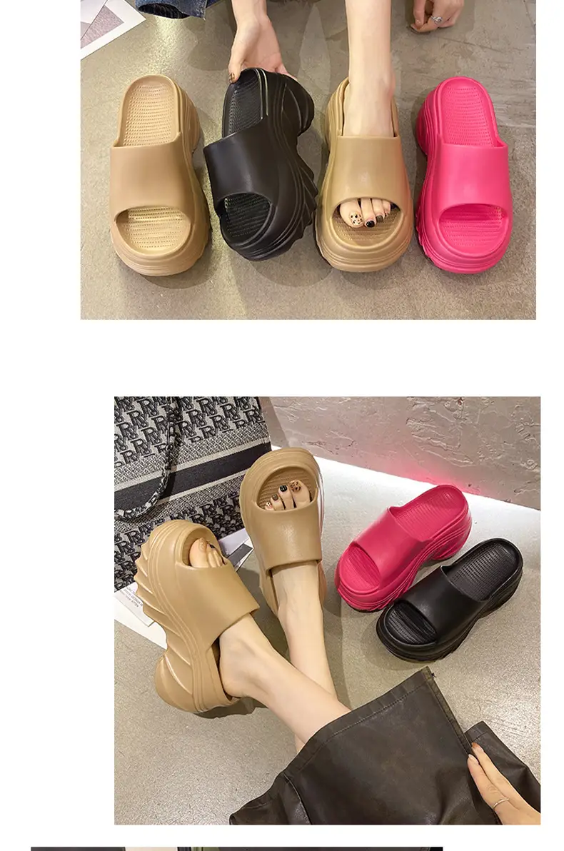 Thick-bottom Slip-on Slippers Women's Summer Height-increasing Indoor Home All-match Exterior Wear Non-slip Slippers Women's Slip-on Slippers — feature 7