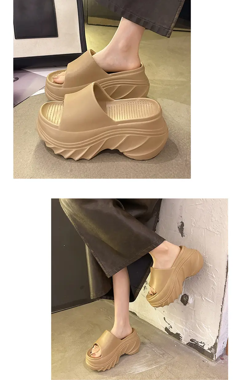 Thick-bottom Slip-on Slippers Women's Summer Height-increasing Indoor Home All-match Exterior Wear Non-slip Slippers Women's Slip-on Slippers — feature 8