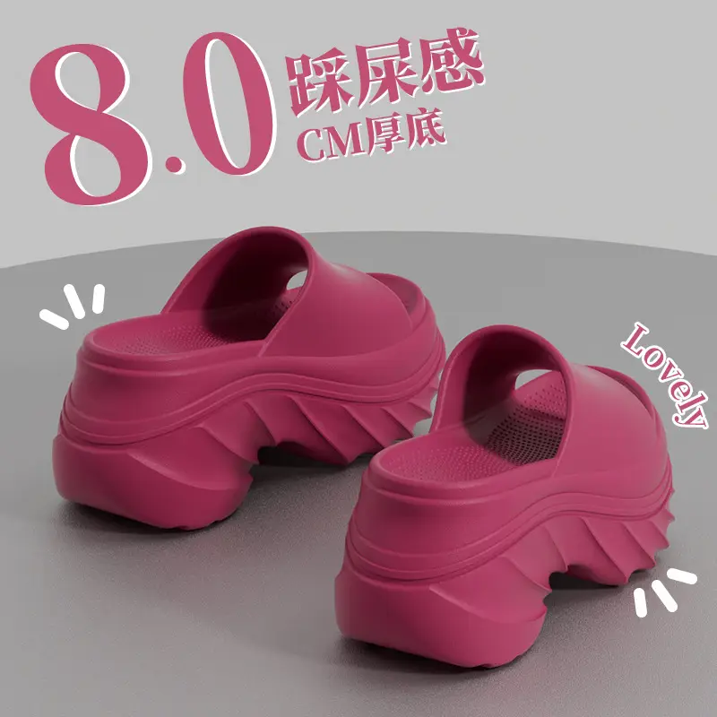 Thick-bottom Slip-on Slippers Women's Summer Height-increasing Indoor Home All-match Exterior Wear Non-slip Slippers Women's Slip-on Slippers - Image 3
